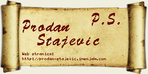 Prodan Stajević vizit kartica